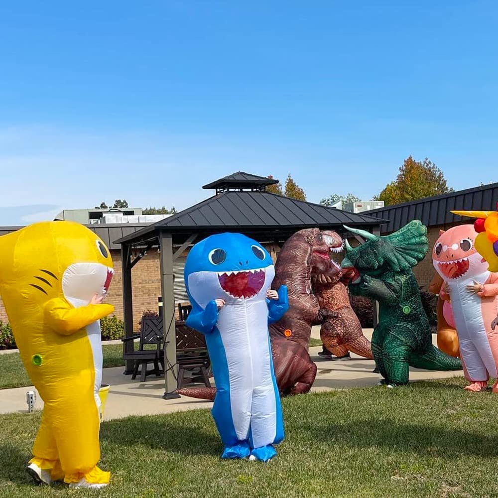 MXoSUM Inflatable Costume for Adult Shark Party Costume Halloween Cosplay Costume Full Body Blow-up Costume Suit