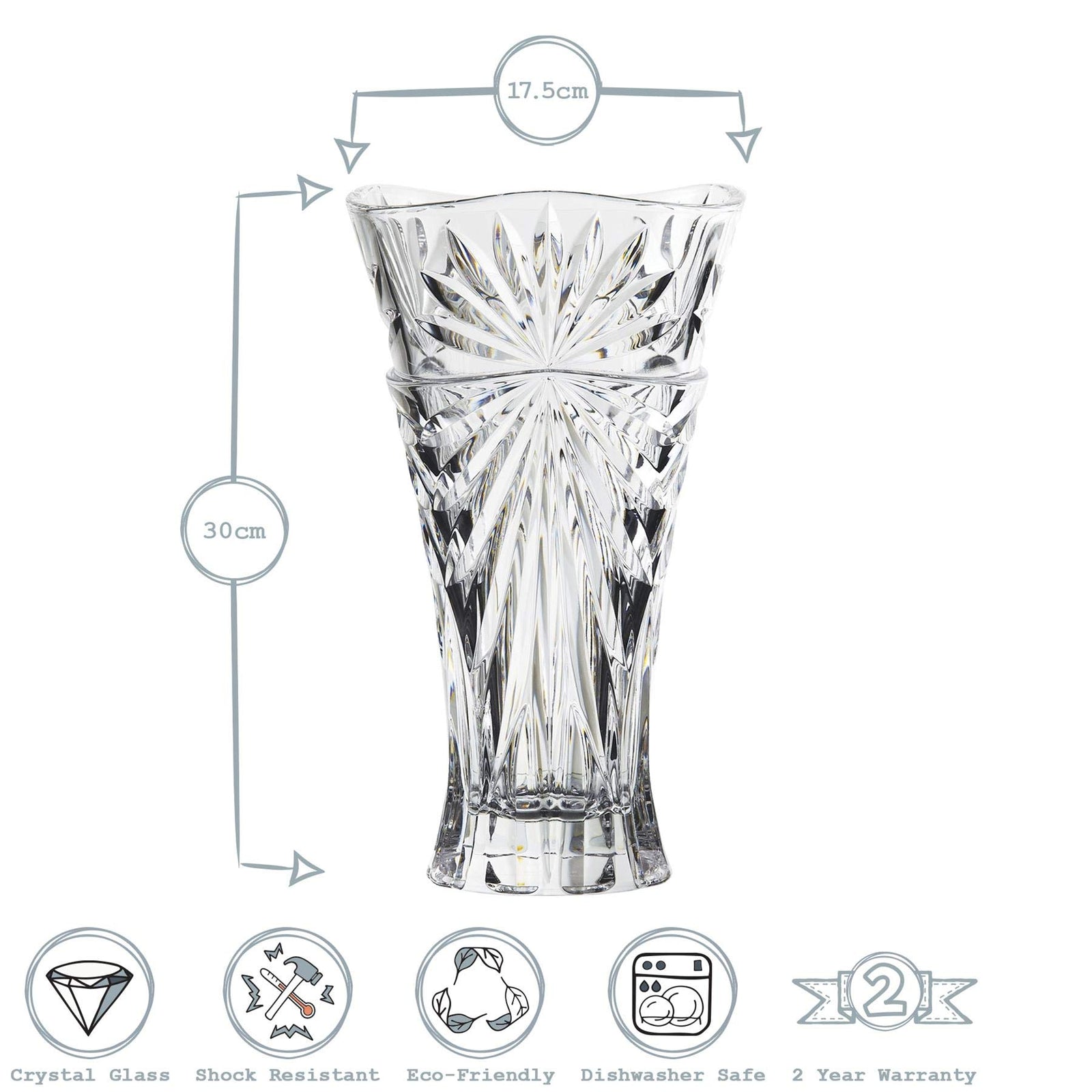 RCR Romola Crystal Vase , Clear