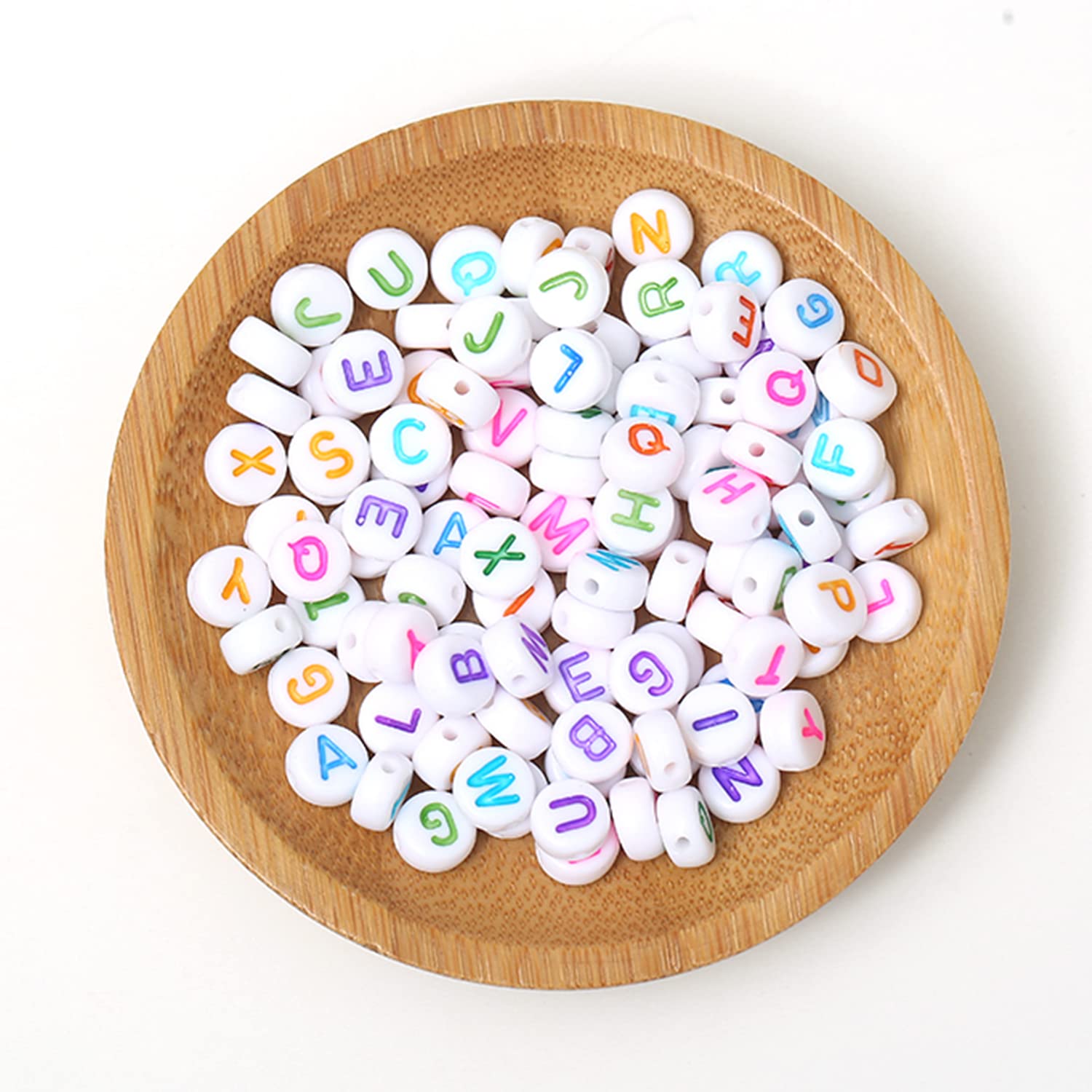 Ibama 500Pcs Letter Beads Alphabet Beads A Z Round Colors Acrylic For Jewelry Bracelets Making And Crafts Diy Material, DIYBeads07-24-450