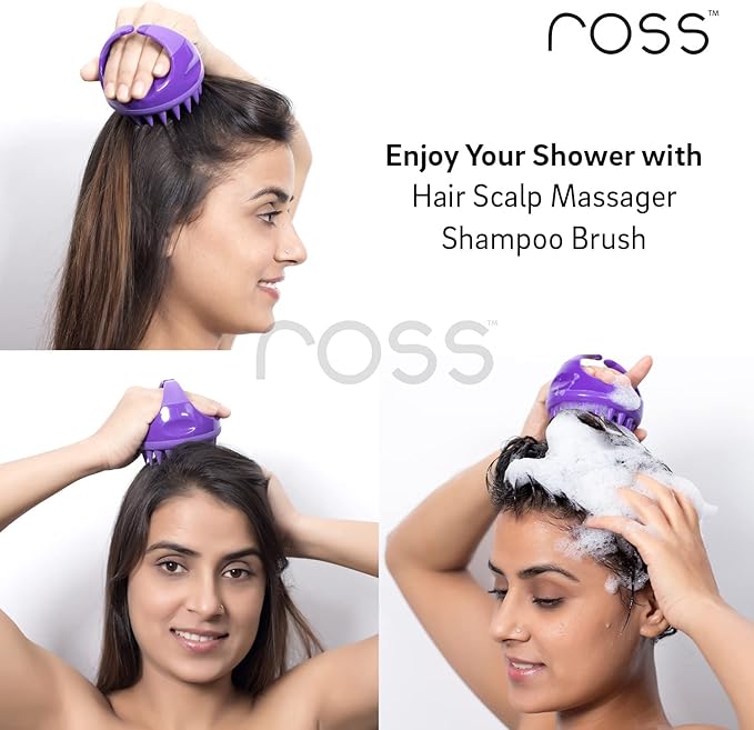 Ross Hair Scalp Massager Shampoo Brush with Soft Silicone Bristles
