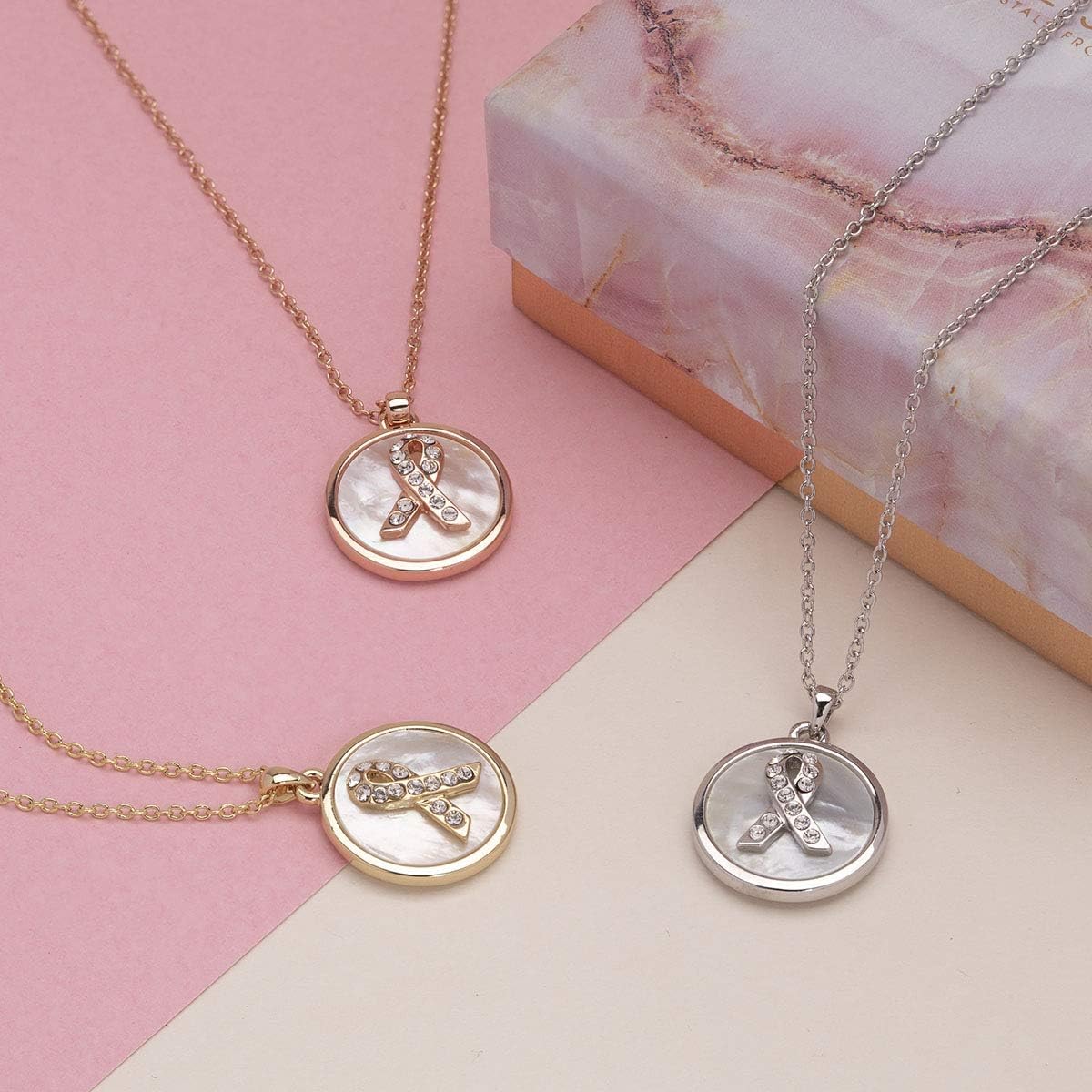 Women Crystal Rose Gold Hope Necklace with Swarovski Crystals