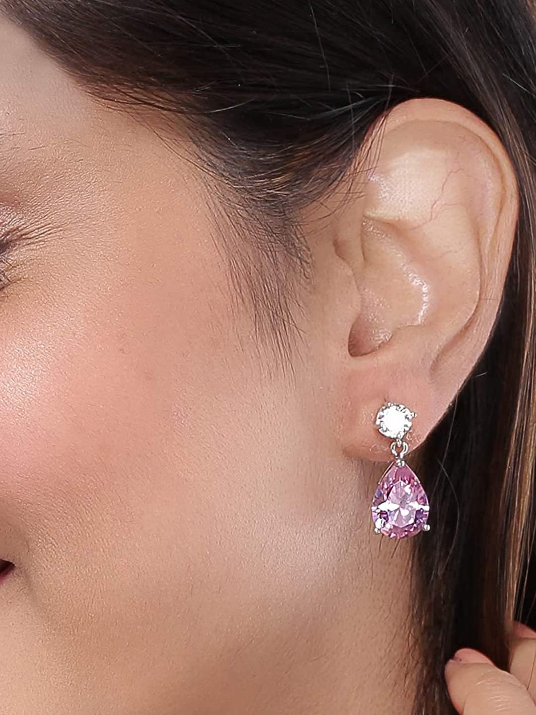 Yellow Chimes Pink Beauty A5 Grade Crystal Earrings For Women & Girls (Ycswer-435-Pk-Fba)
