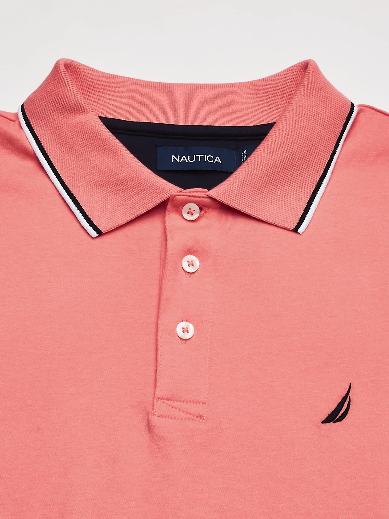 Nautica Men's Classic Fit Short Sleeve Dual Tipped Collar Polo Shirt