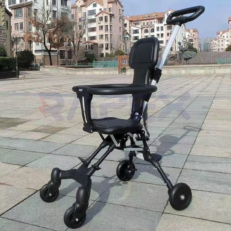 Etroon Baby Stroller, Foldable Four-wheeled Child Stroller, Lightly and easly Foldable Child Stroller, Suitable For 1-5 Years Old High Landscape Auxiliary Baby Artifact