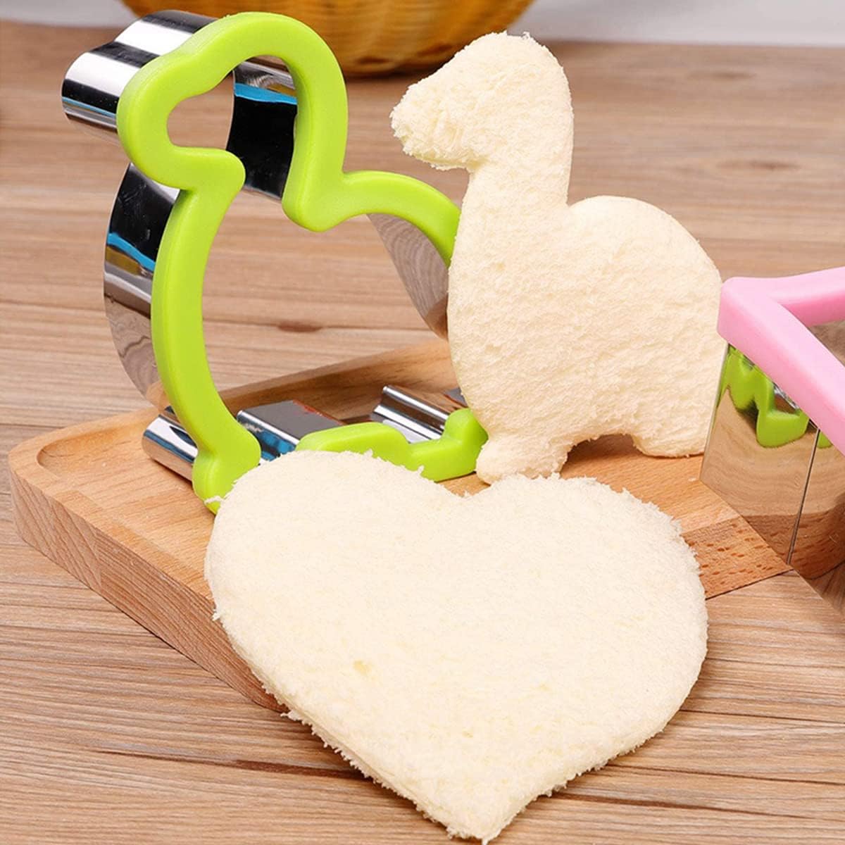 ECVV 12Pcs Stainless Steel Sandwich Cookie Cutters Set Mini Vegetable Fruit Cutters Food Grade Cookie Cutter Mold for Kids Food Decoration Tools for Kitchen