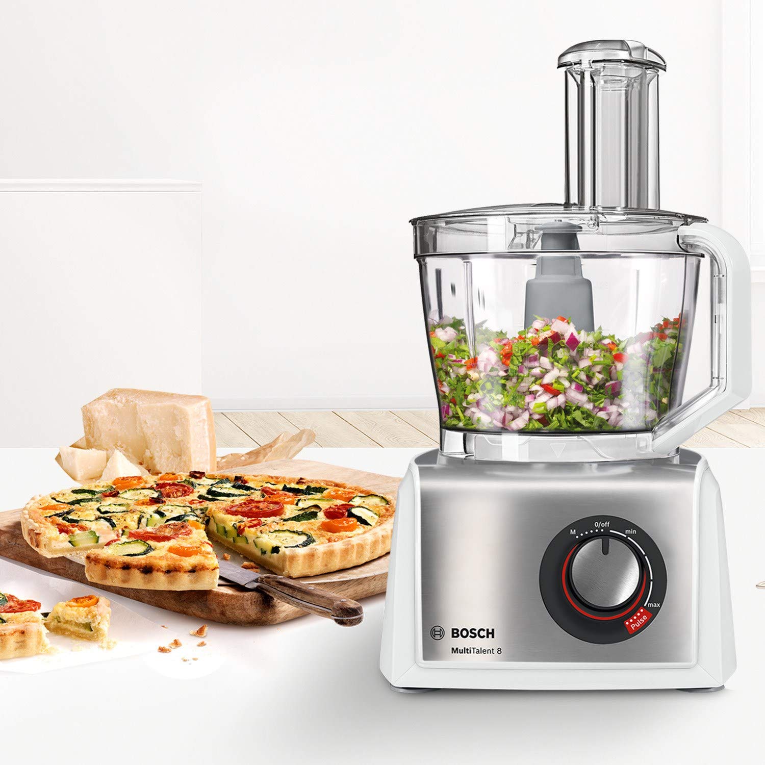 Bosch Food Processor MC812S734G Multi-Talent 8, 1200W, XXL Bowl with 3.9L capacity, Brushed Stainless Steel