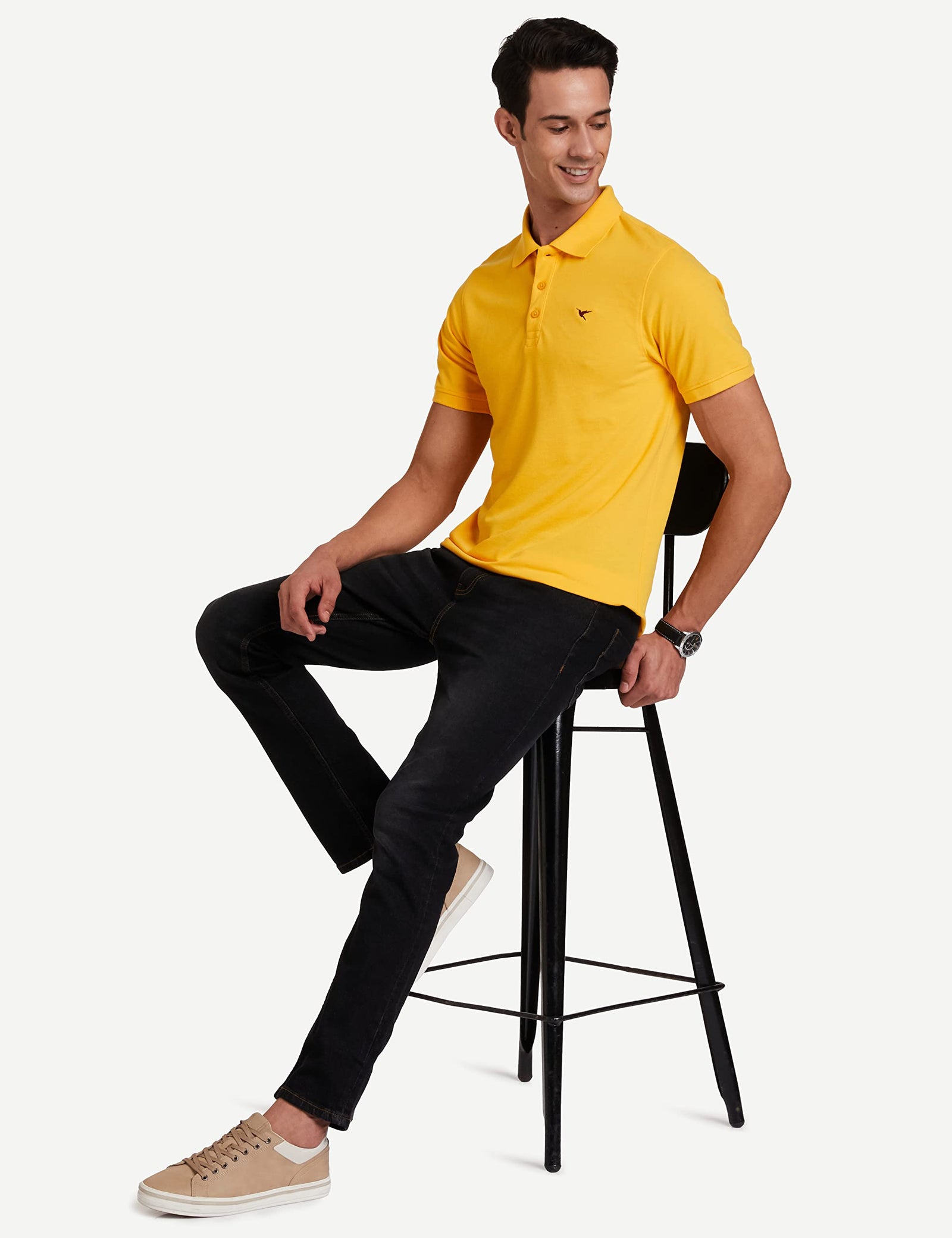 Deniklo Men's Solid Regular fit Polo Shirt