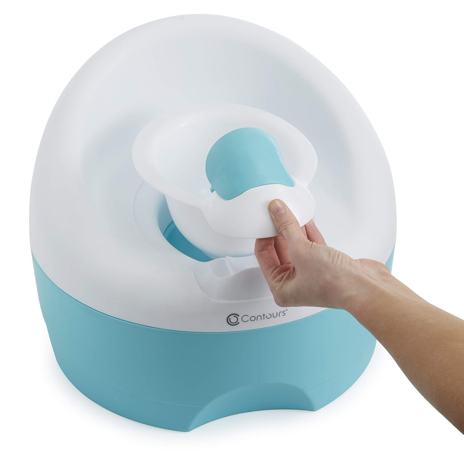 Contours Bravo 3-In-1 Potty System - Potty Chair, Toilet Trainer, Step Stool All In One, Aqua