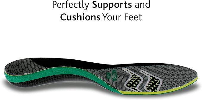 Sof Sole Insoles Unisex FIT Support Full-Length Foam Shoe Insert, Grey, Women's 11-12/Men's 9-10