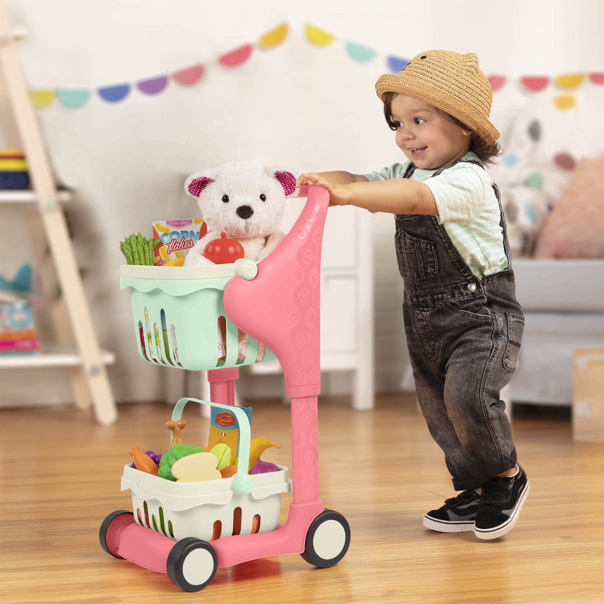 B. BX2054C1Z Musical Shopping Cart & Plush Bear, Multi-Color