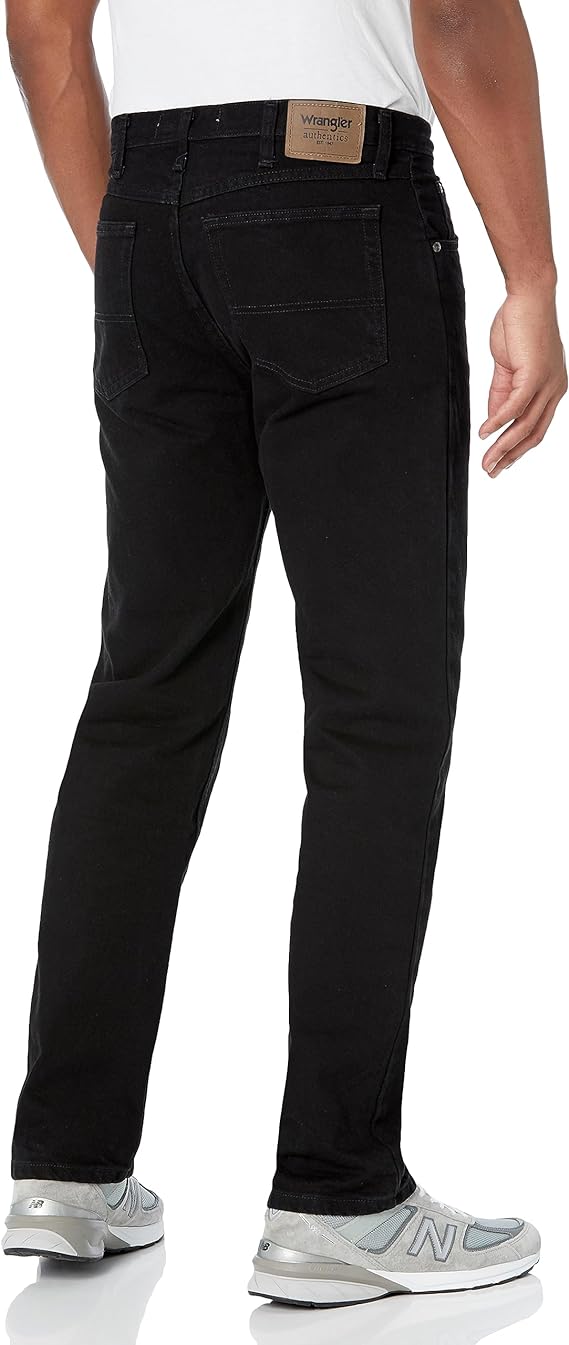 Wrangler Authentics Men's Classic 5-Pocket Regular Fit Cotton Jean, Black, 29W / 30L