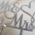 Aminery Mr and Mrs Cake Topper, Bride and Groom Sign Wedding / Engagement Cake Toppers Decoration, Silver Glitter Acrylic