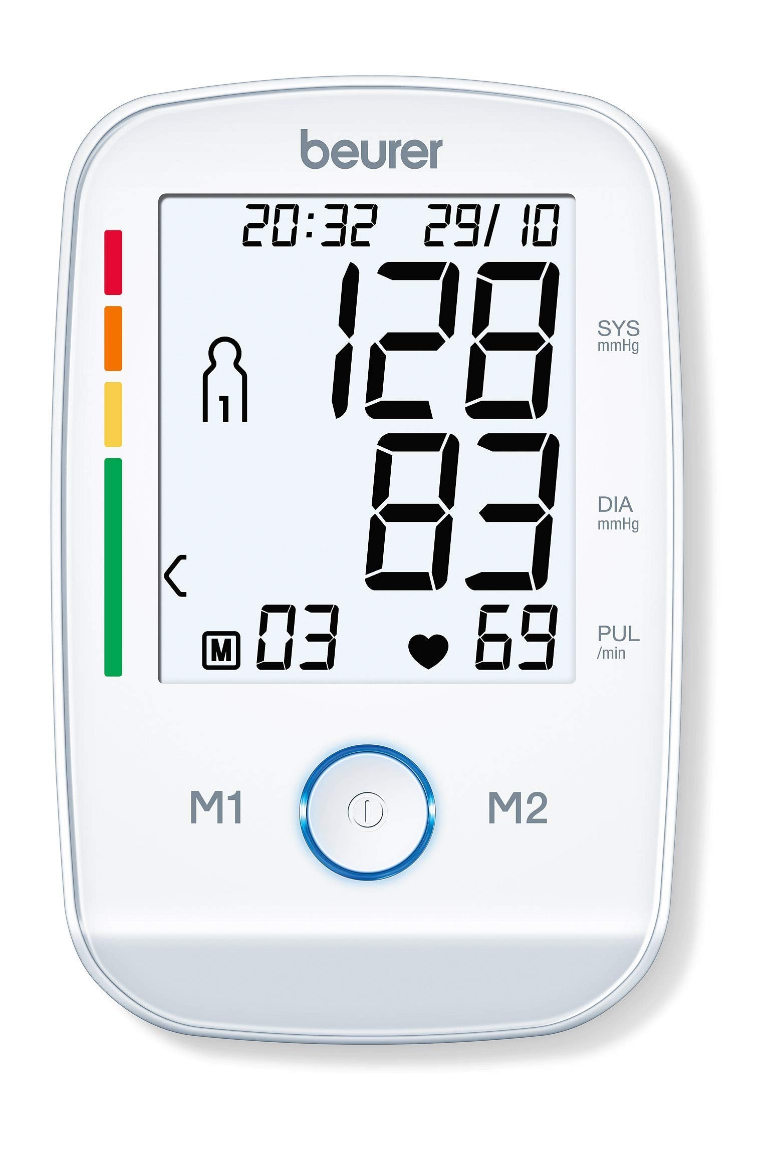 Beurer BM 45 Automatic Blood Pressure Monitor, Clinically Validated, Blood Pressure Machine with Arrhythmia Detection & Colour-Coded Risk Indicator according to WHO standards