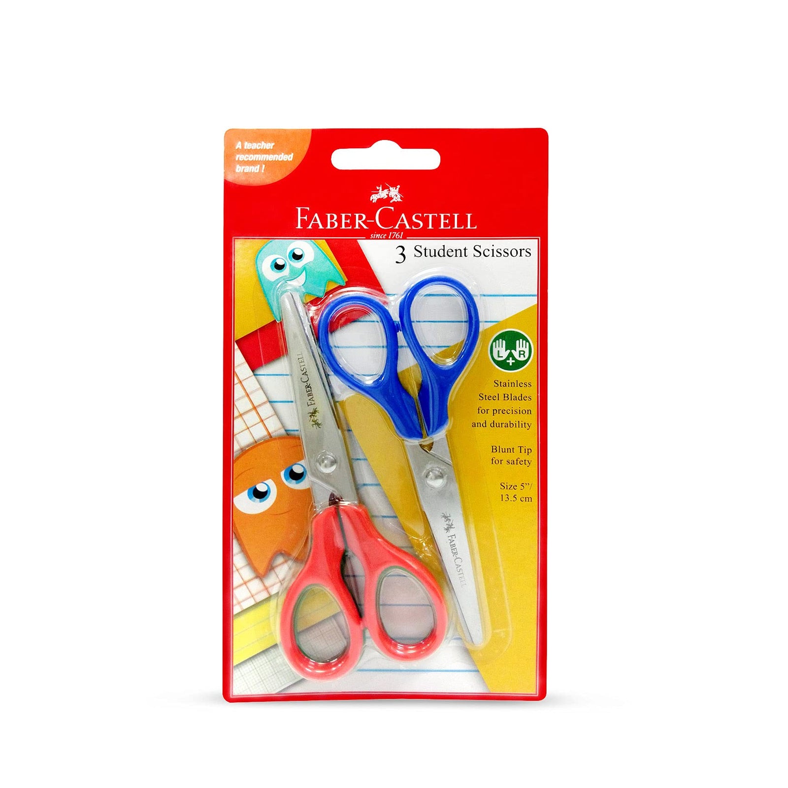 Faber-Castell Student Scissors – 3-Pack, 5