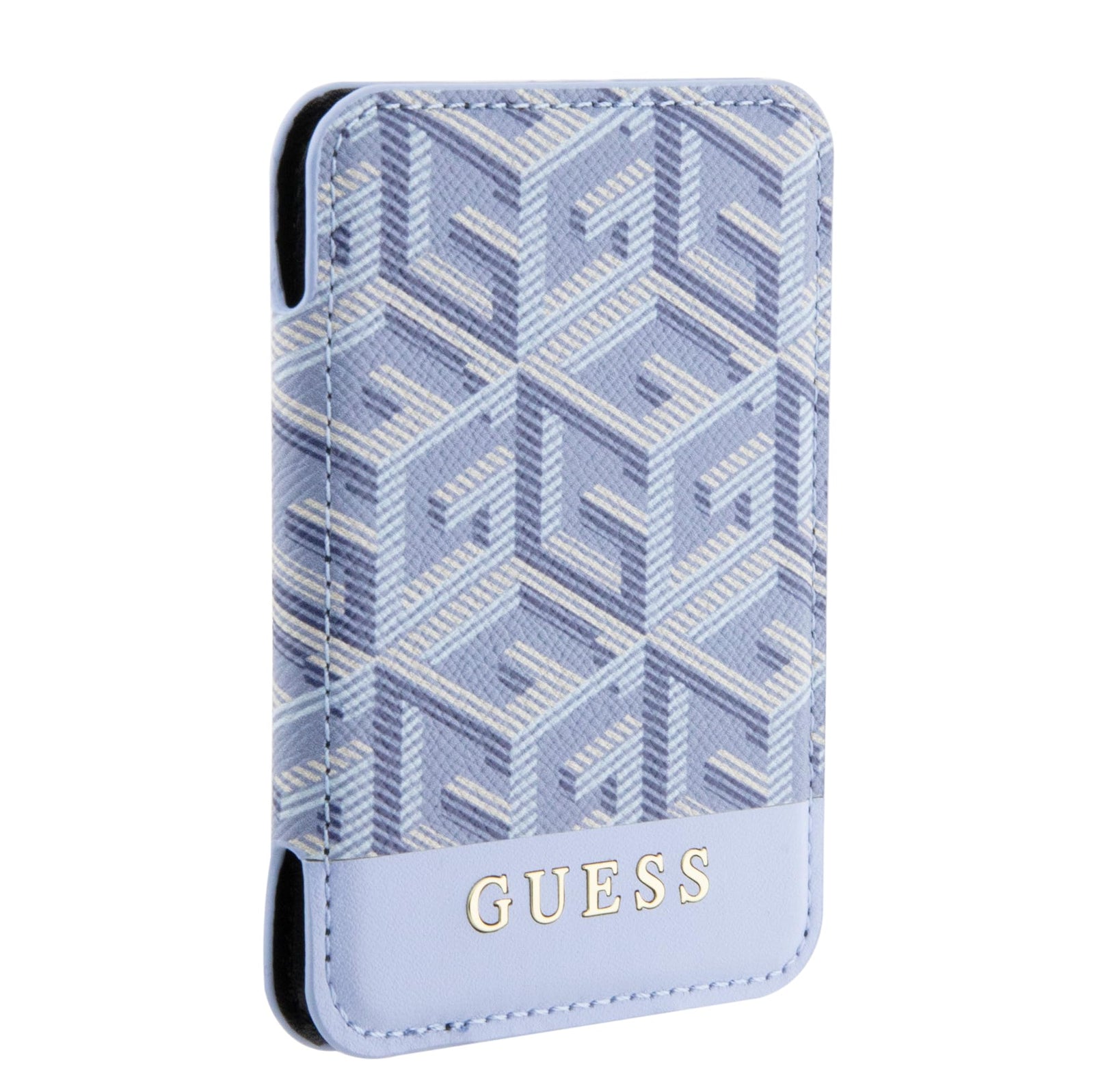 Guess Wallet Cardslot Stand Gcube Stripe Magsafe - Blue