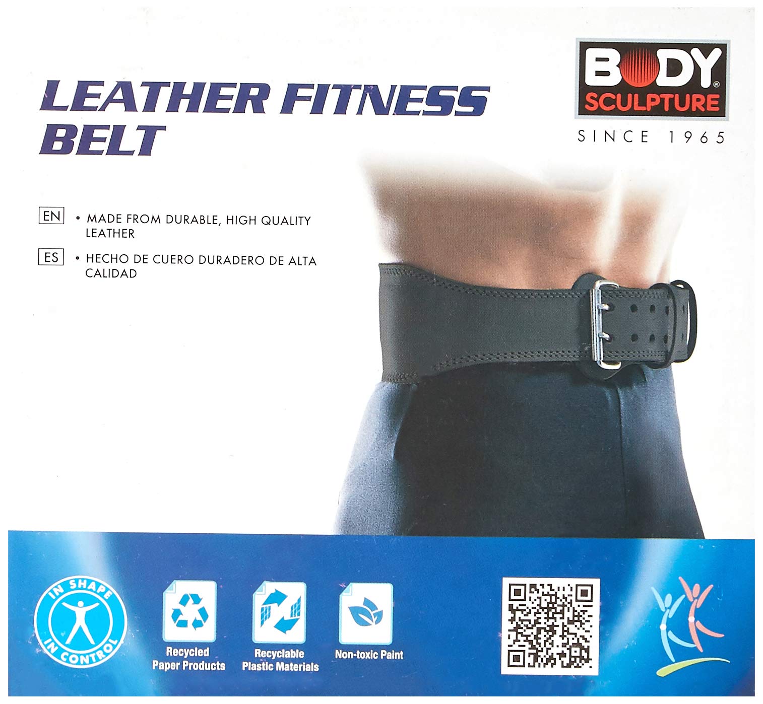 Body Sculpture BW-503-L Leather Weight-Lifting Belt - Black, Large