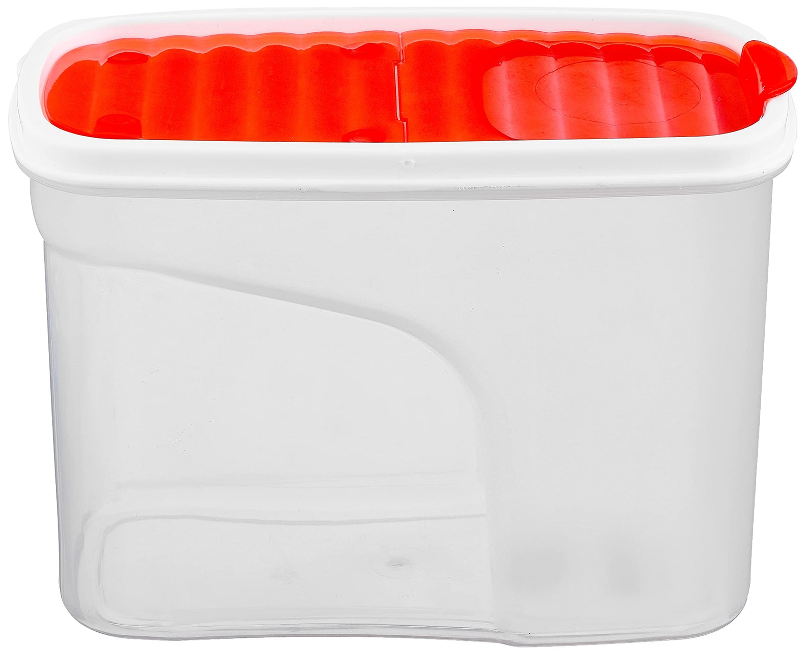 Small rectangular plastic storage container for legumes with lid (1.5 litres) - orange * white