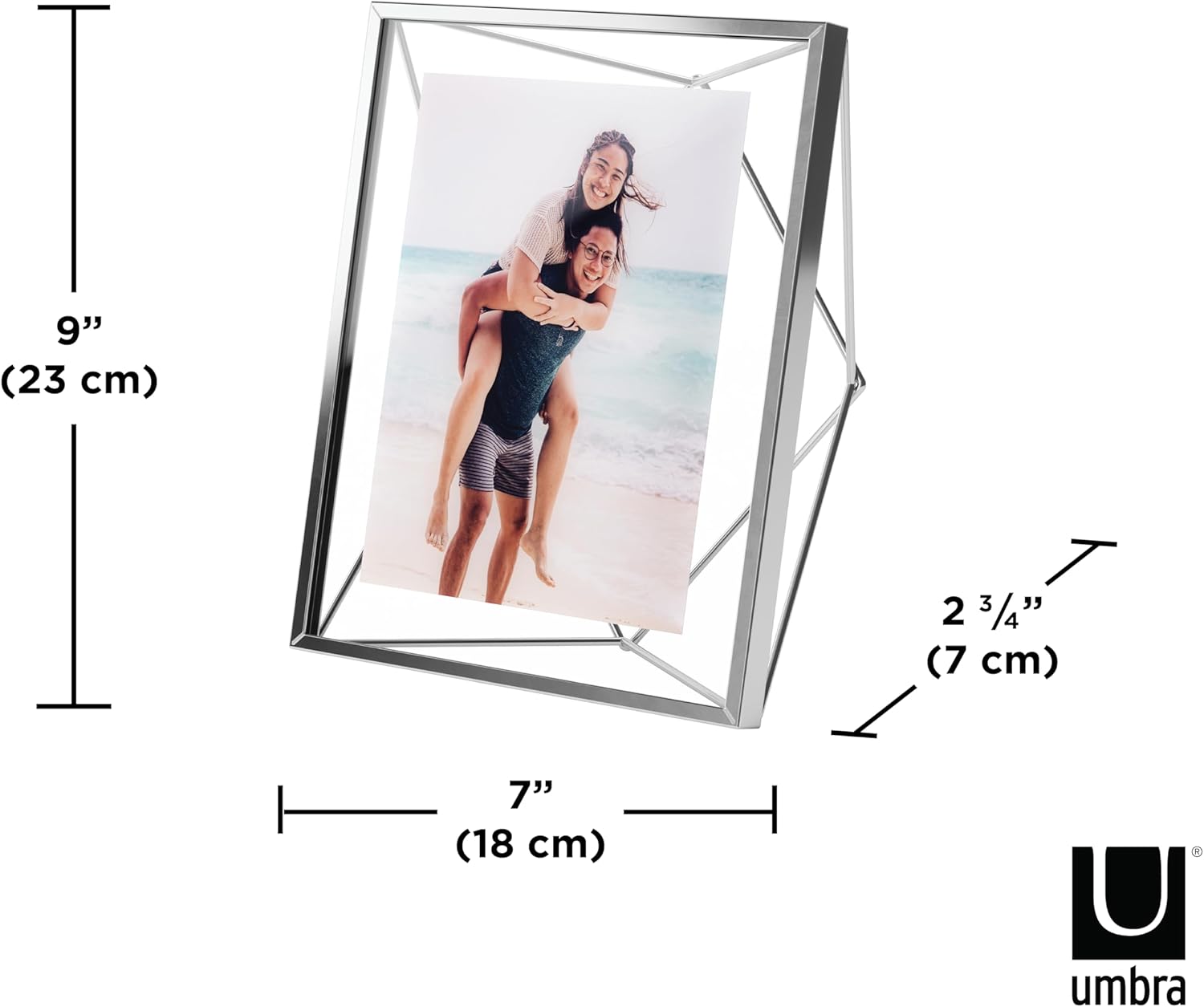 Umbra Prisma Multi Picture Frame – Photo Display for Desk or Wall, Chrome