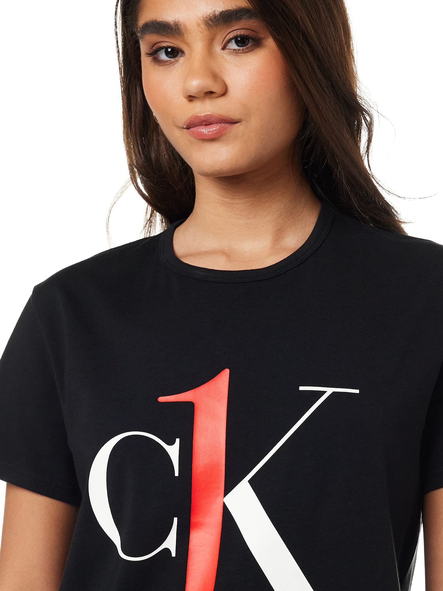 Calvin Klein Women's Short Sleeve Crew Neck T-Shirt (Pack of 1) - Black