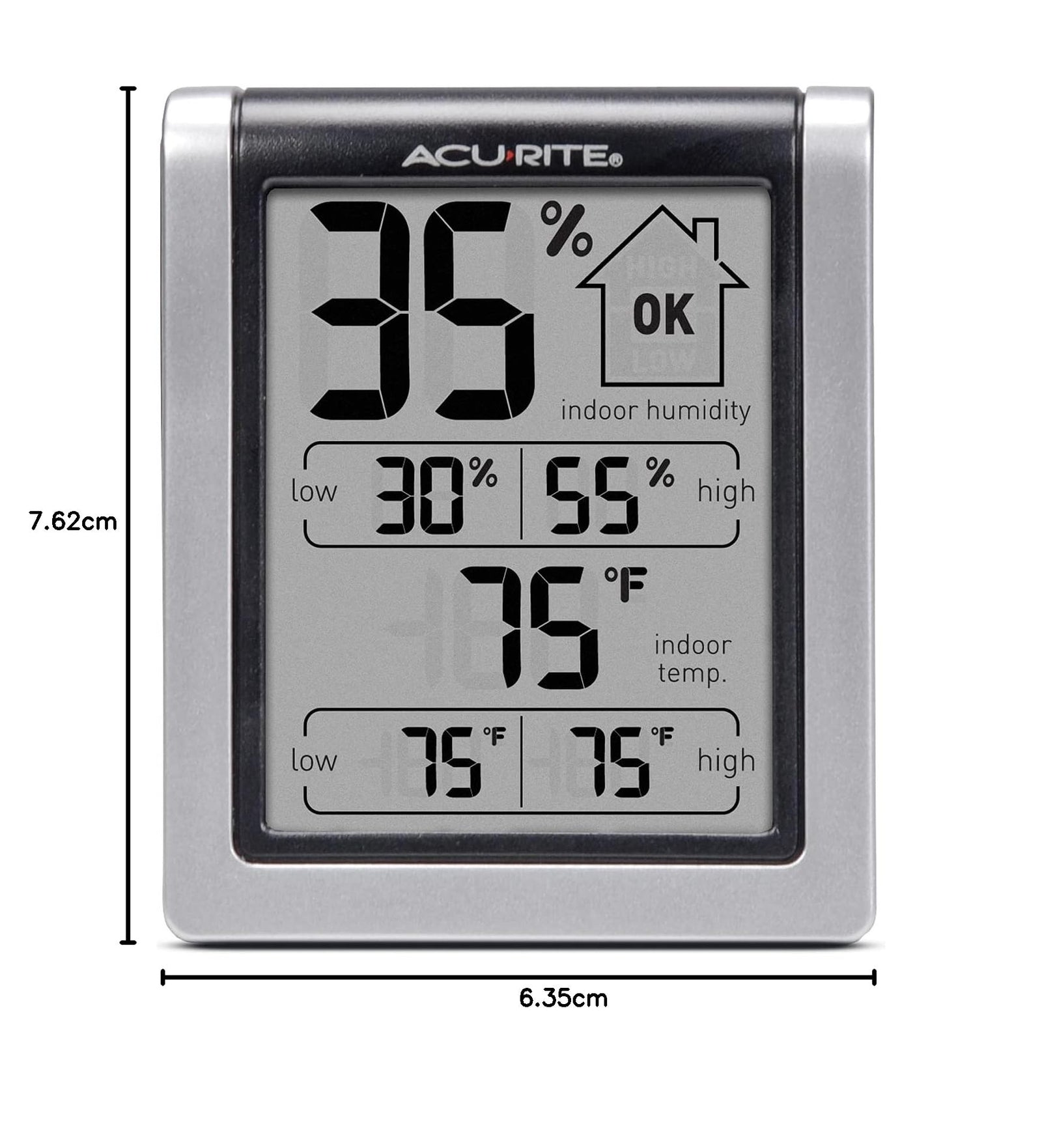 Acurite 00613 Digital Hygrometer & Indoor Thermometer Pre-Calibrated Humidity Gauge, 3