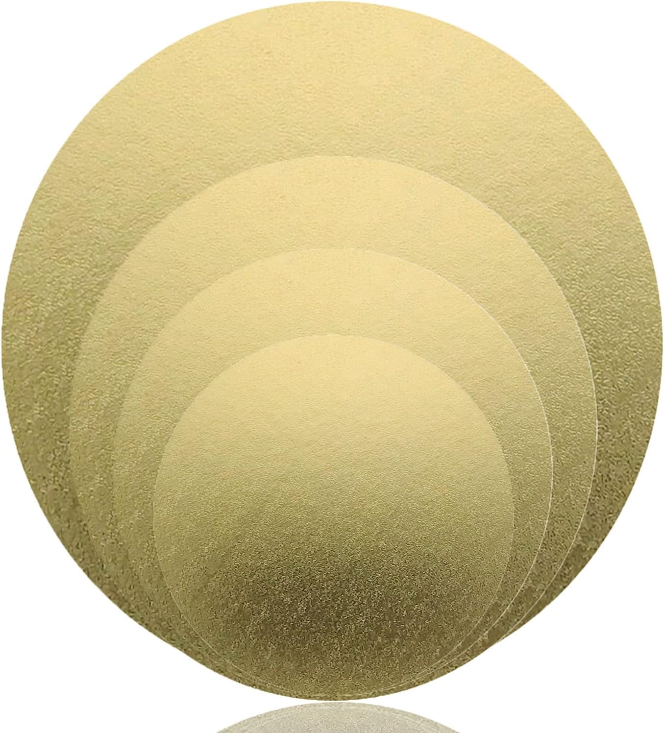 Al FAKHAMA 12 Pack Cake Boards, 6, 8, 10, 12 Inch Round Cake Circles, Cake Base Cardboards 3 of Each Size for Cake Decorating, Gold - Pack Of 12