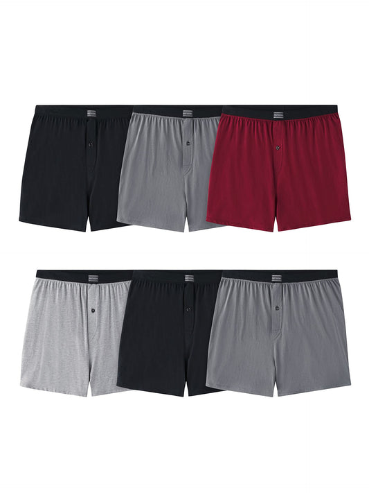 Fruit of the Loom Men's Tag-Free Boxer Shorts (Knit & Woven), XXL Assorted Colors