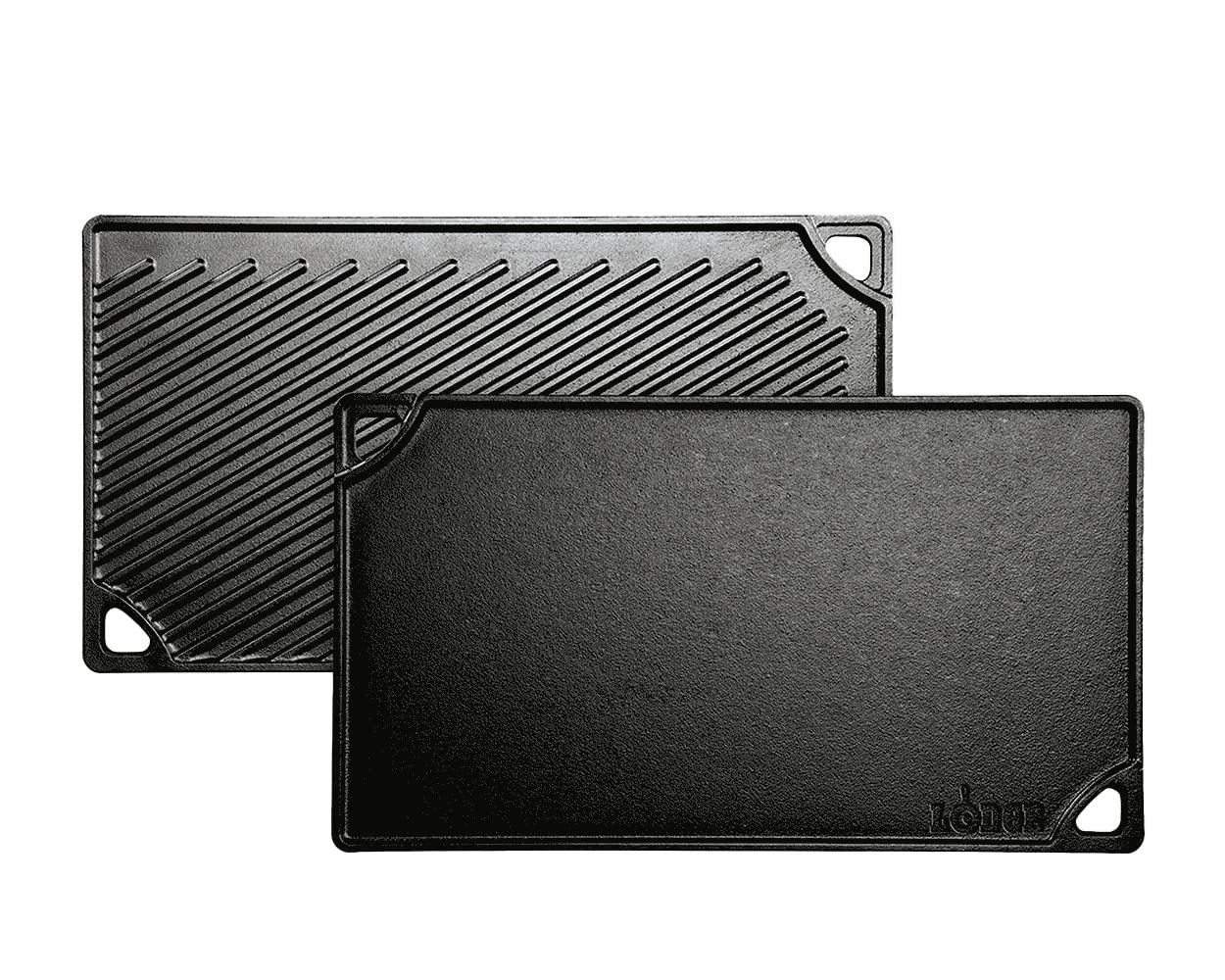 Lodge Pre Seasoned Cast Iron Rectangular Reversible Grill/Griddle, Black, 16.75 X 9.5 Inch,LDP3