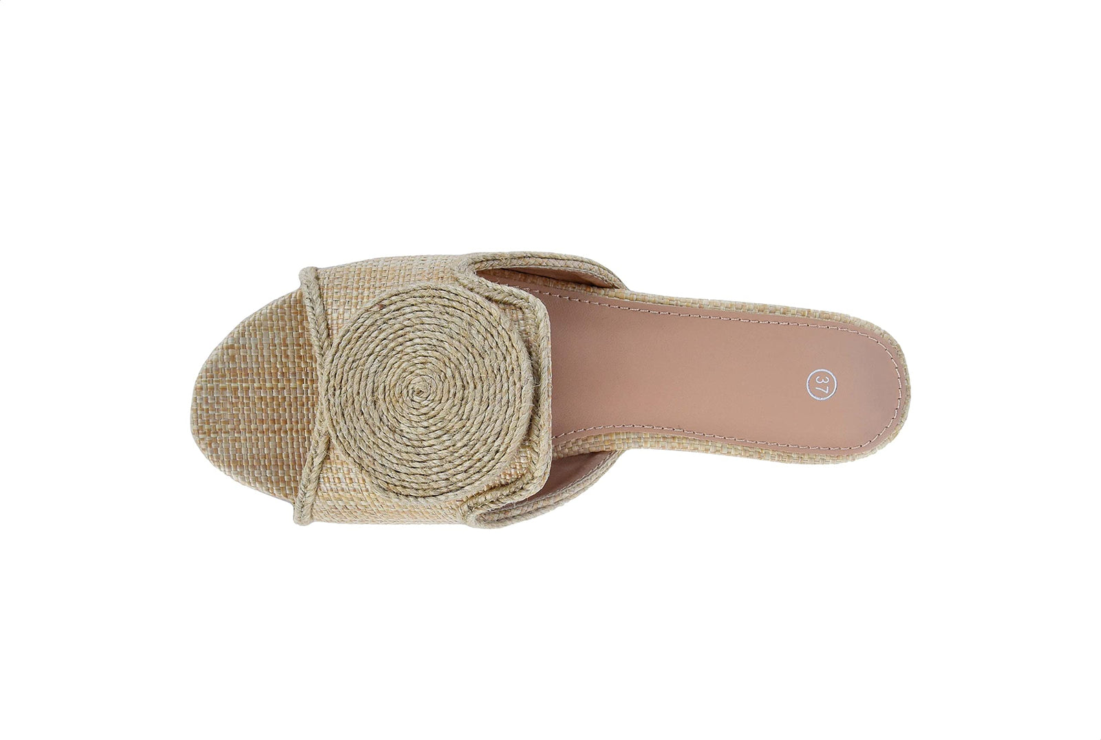 Pixi Fabric Basket-Weave Notched Vamp Slide Slippers for Women