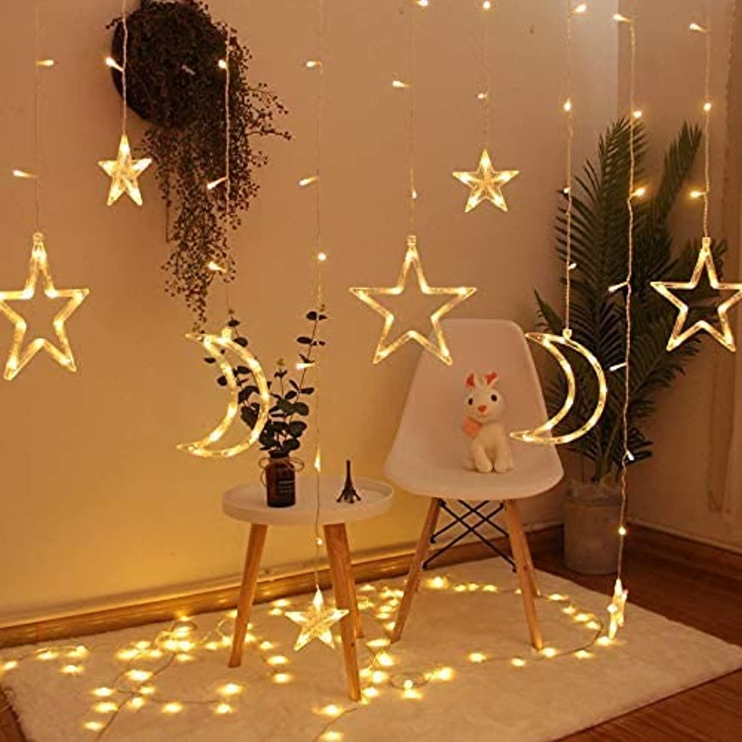 Showay Ramadan Decoration Lights, Moon And Stars And Serial Lights, 3.5M Ramadan Lights, Yellow, Lc-138Lght-1