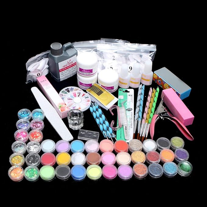 Mistaha Manicure Set Acrylic Manicure Set Acrylic Powder Glitter for Nail Art Kit Crystal Rhinestone Brush Decoration Tools Kit Manicure