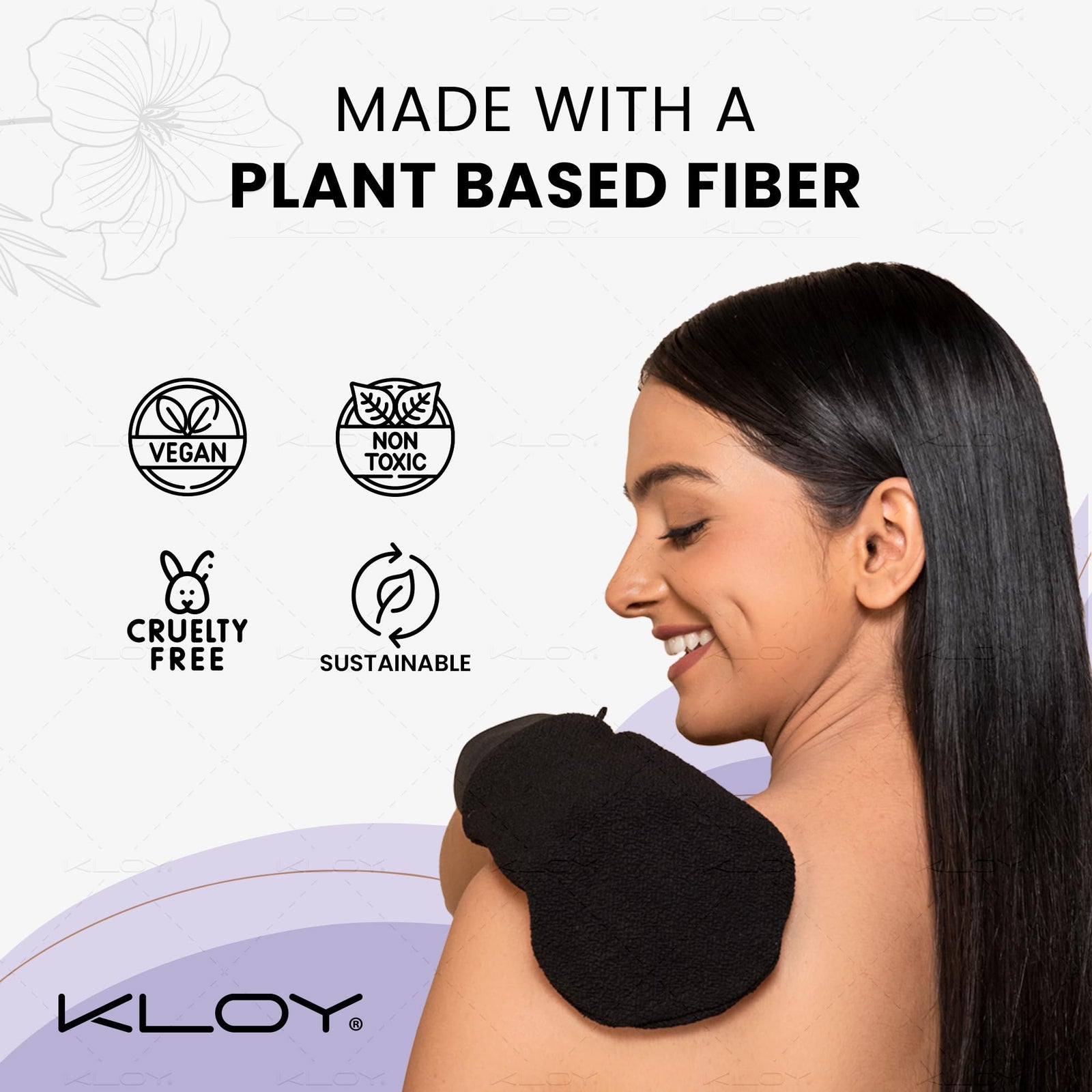 KLOY Bathing Mitt/Glove for Exfoliation, Body Scrubber, Made of Viscose Rayon Fiber