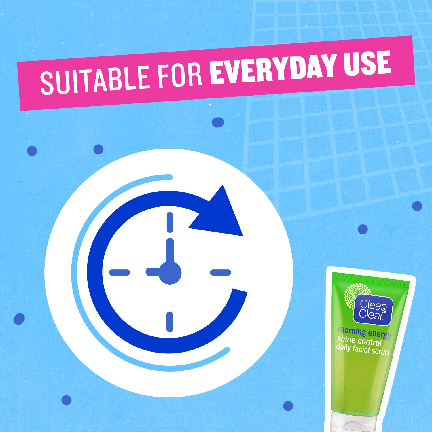 Clean & Clear Daily Face Scrub, Morning Energy, Shine Control, with exfoliating beads that exfoliate and remove dirt, oil and impurities , 150ml