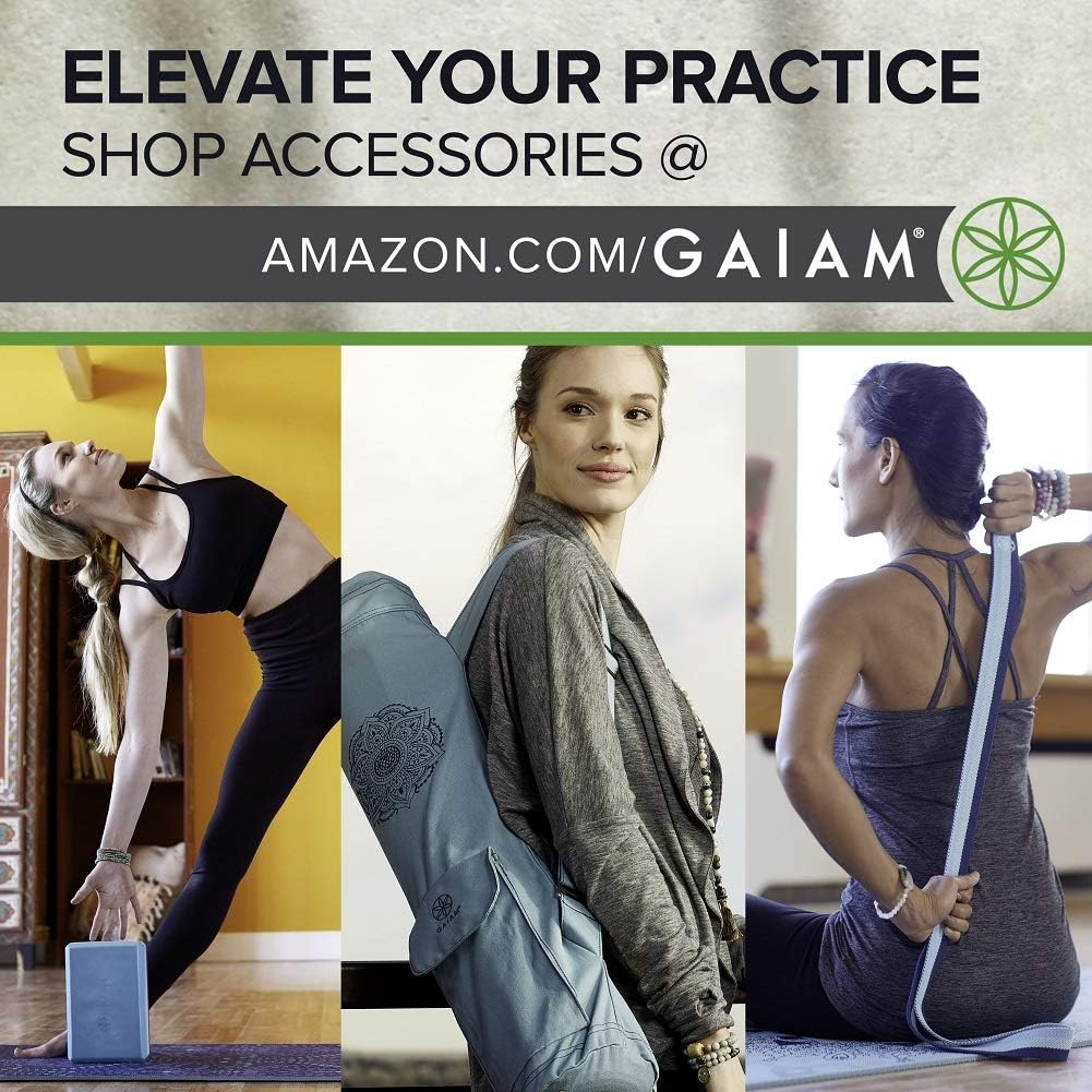 Gaiam Yoga Mat - Premium 5mm Print Thick Non Slip Exercise & Fitness Mat for All Types of Yoga, Pilates & Floor Workouts (68