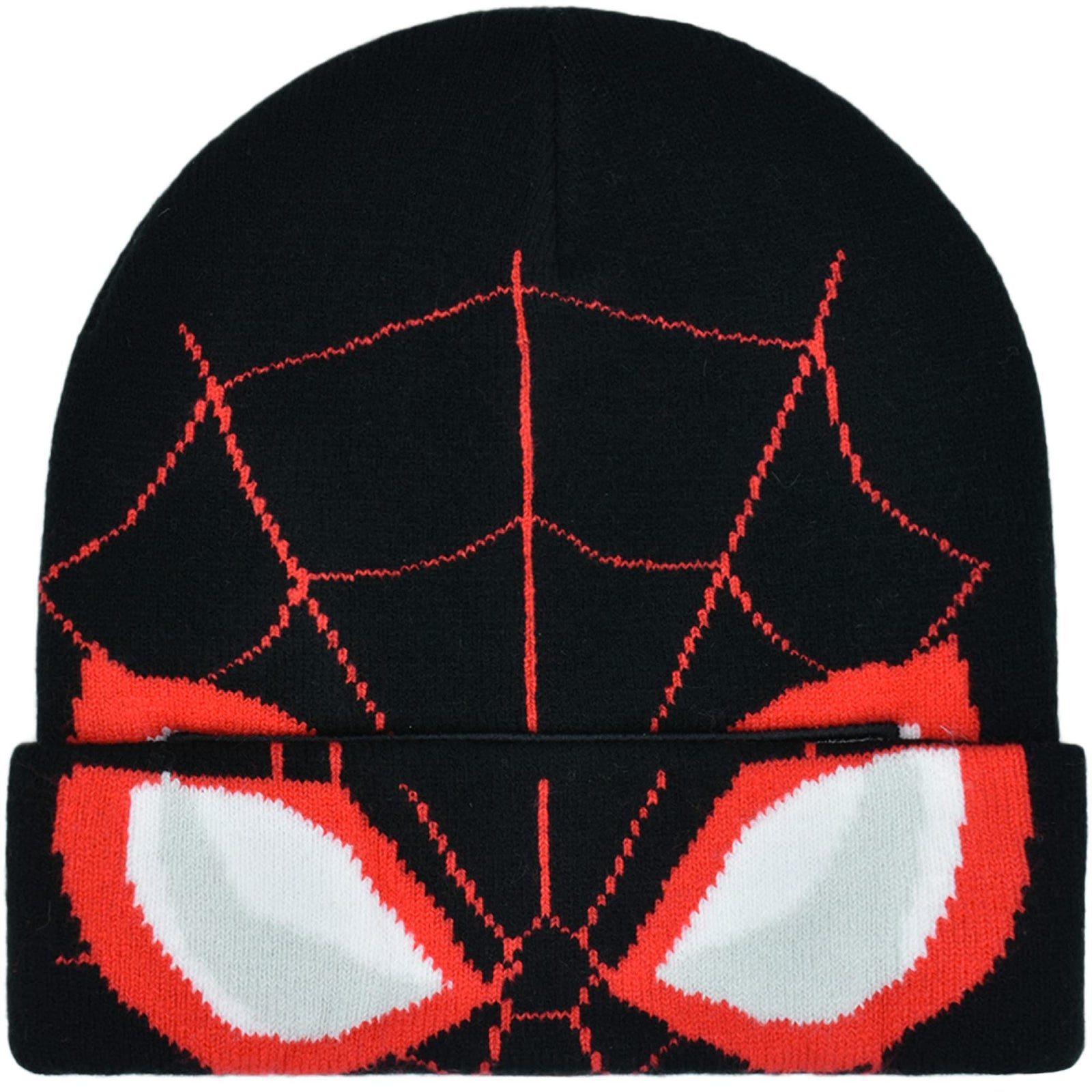 Concept One unisex-adult Marvel Spider-man Miles Morales Roll Down Cuff Beanie Hat, Knitted Winter Skull Cap Beanie Hat