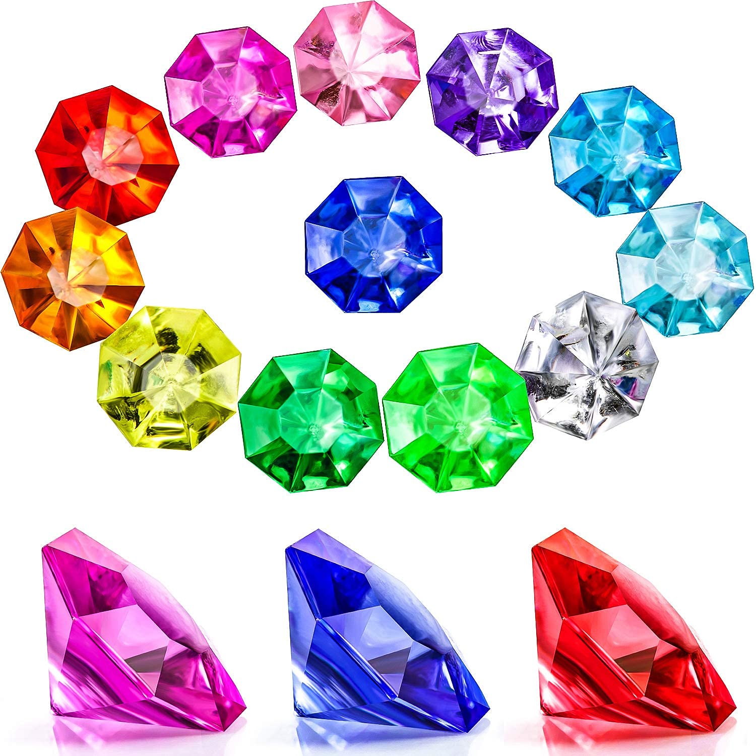 Acrylic Diamond Gems Jewels Party Favors 25 Carat - 30 Pieces