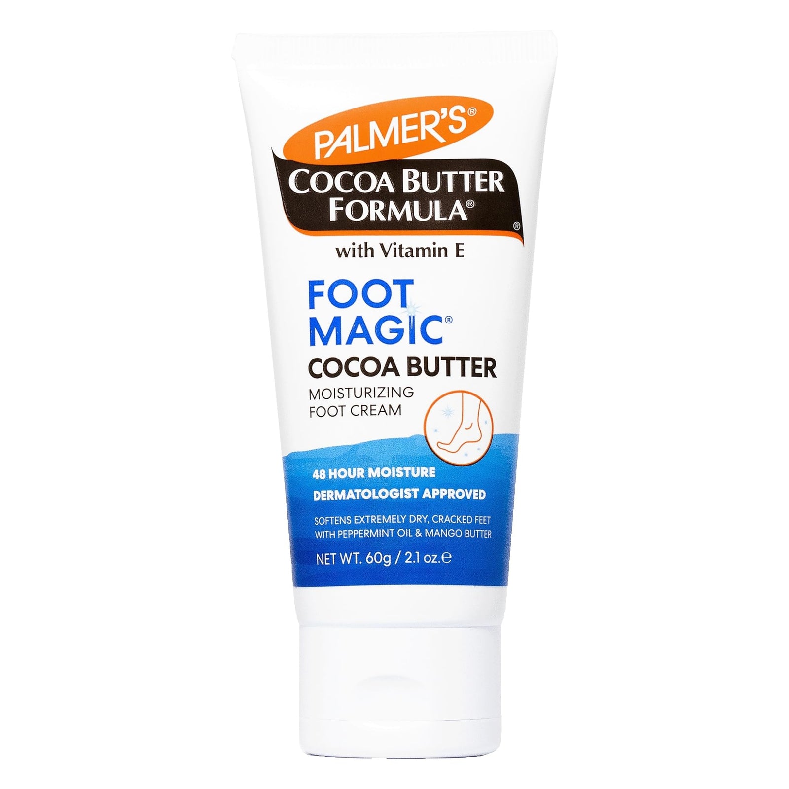 Palmer's Cocoa Butter Formula Foot Magic Moisturizing Cream with Vitamin E -Softens & Soothes Feet-Deeply Moisturizes Rough & Dry Skin-Improves Textures,Irritation,Scars & Marks-Apply Daily-60gm