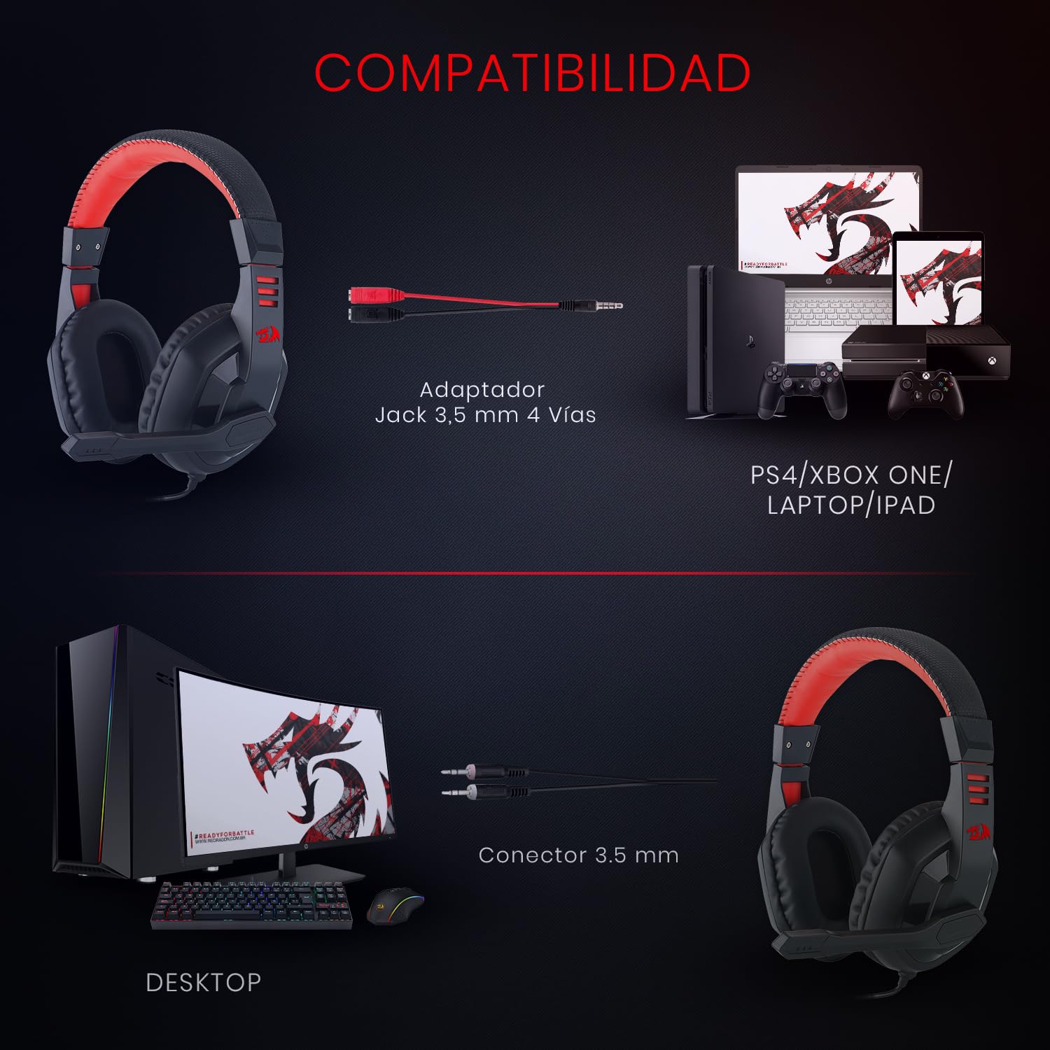 Redragon Ares H120 Gaming Headset Wired