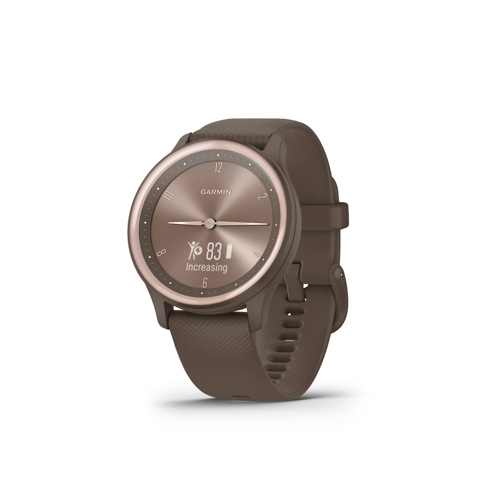 GARMIN VIVOMOVE SPORT, COCOA CASE AND SILICONE BAND WITH PEACH GOLD ACCENTS