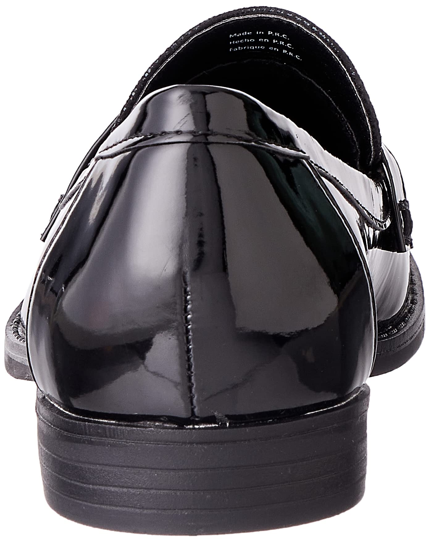 Sprox Patent Faux Leather Notched Vamp Tassel Loafers For Women