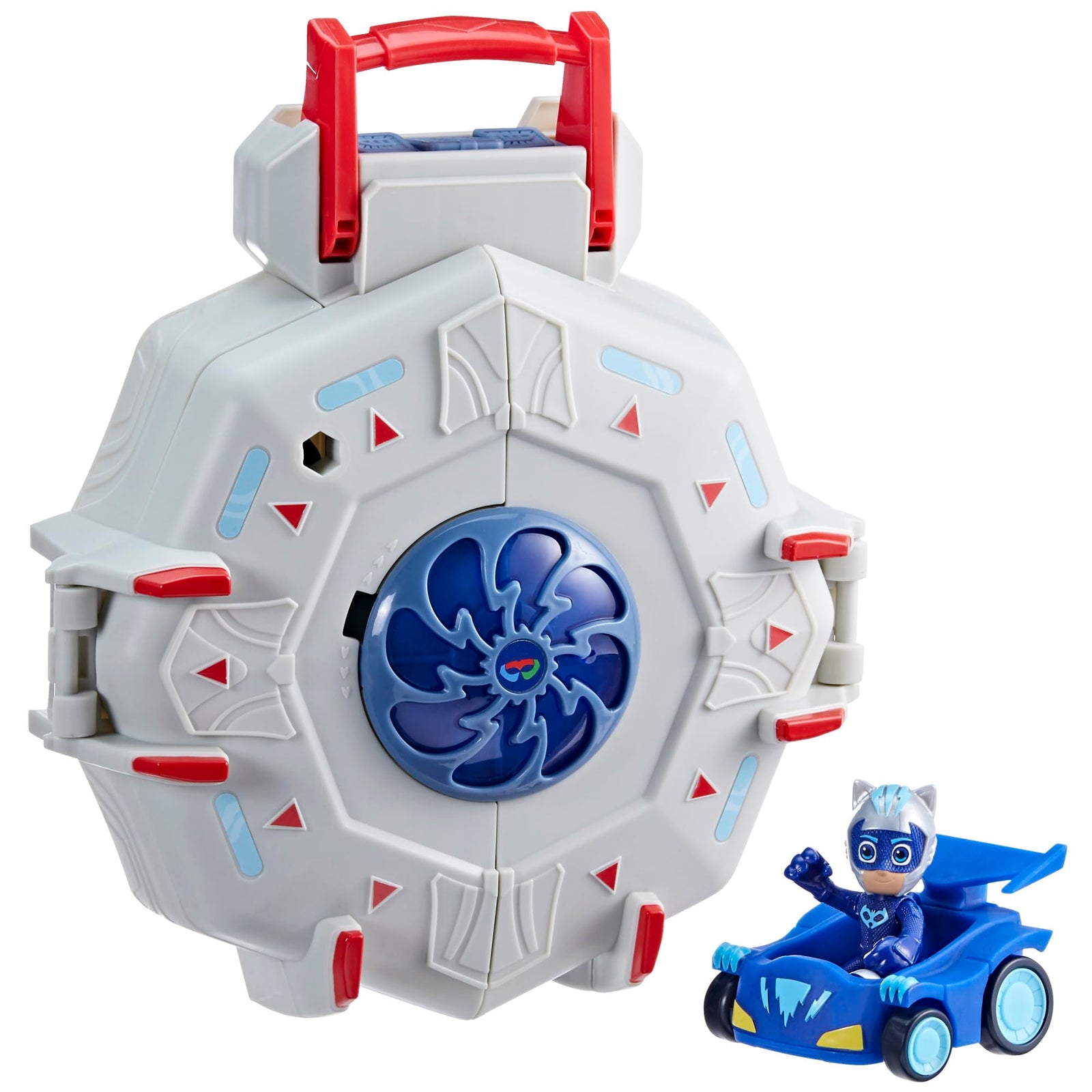 PJ Masks Power Heroes PJ Power Q Playset, PJ Masks Headquarters Set with Car and Figure, Superhero Toys for 3 Year Old Boys and Girls and Up