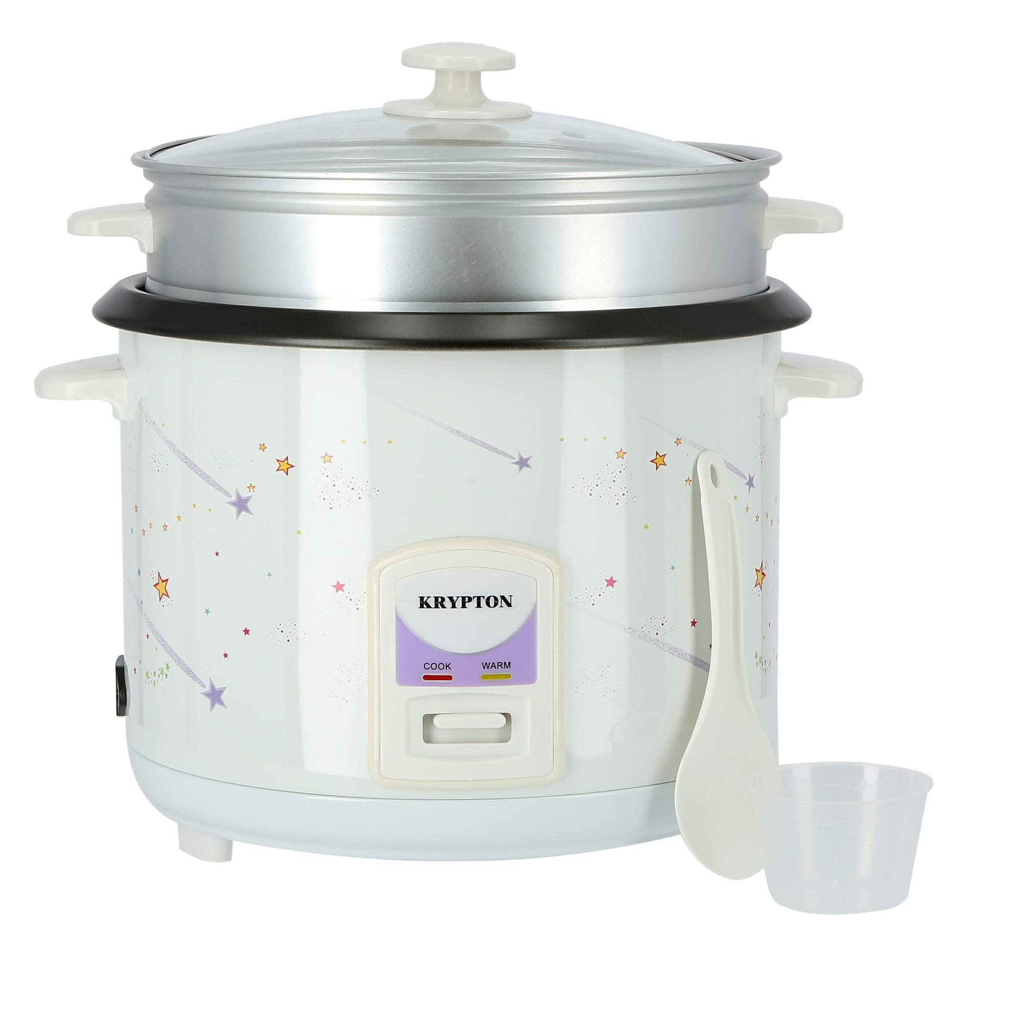 1000W 2.8L Rice Cooker With Steamer | Non-Stick Inner Pot, Automatic Cooking, Easy Cleaning, High-Temperature Protection, Krypton, Multicolour, Knrc6106"Min 1 year manufacturer warranty"