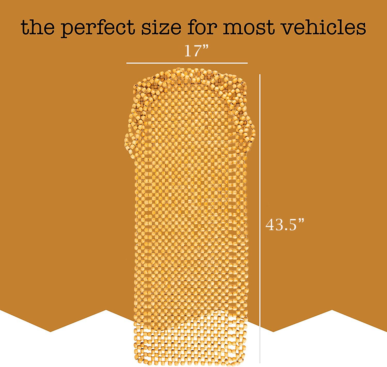 ZONETECH Zone Tech Natural Royal Wood Bead Seat Cover Massage Cool Premium Comfort Cushion - Reduces Fatigue the Car or Truck or your office Chair