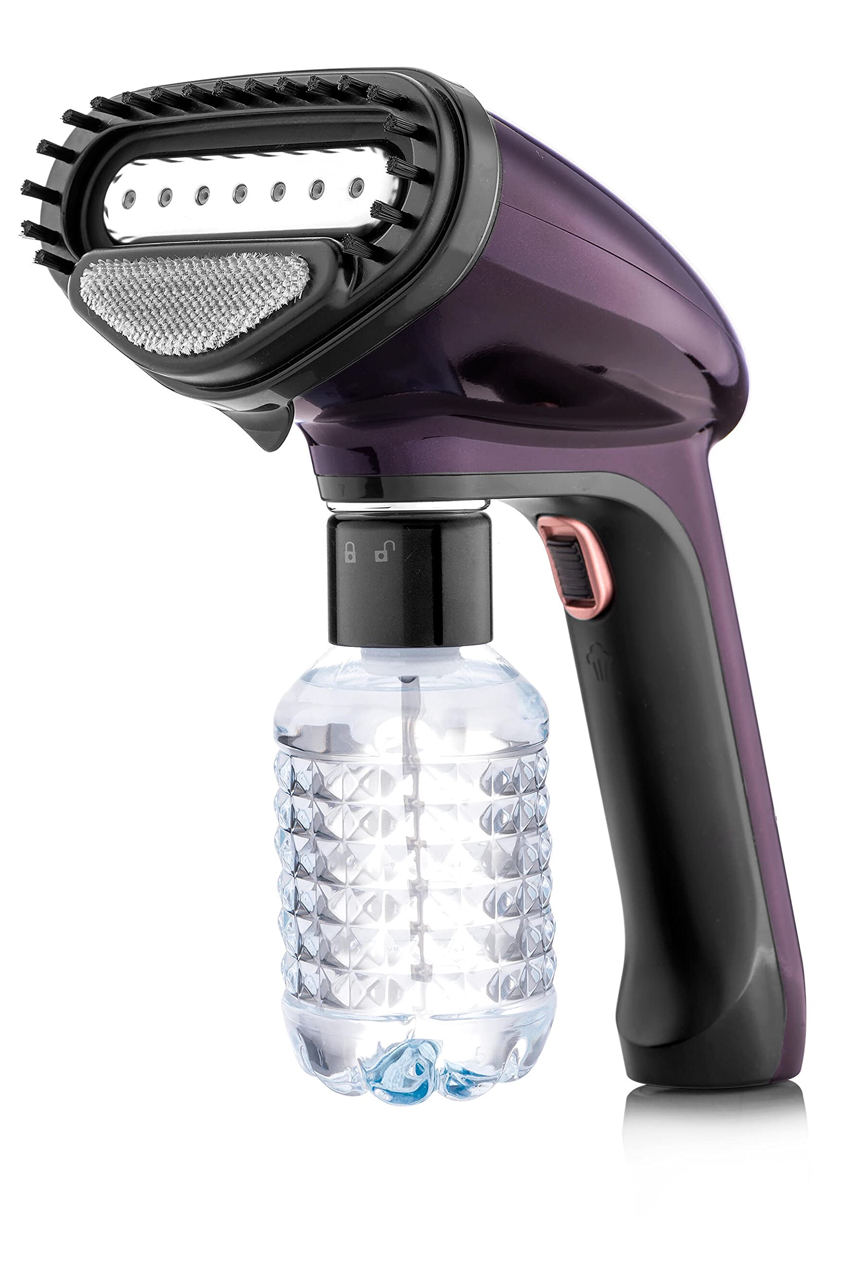 Black & Decker Portable Garment Steamer with Universal Bottle Adapter - 1500W, Dark Purple (HST1500-B5)