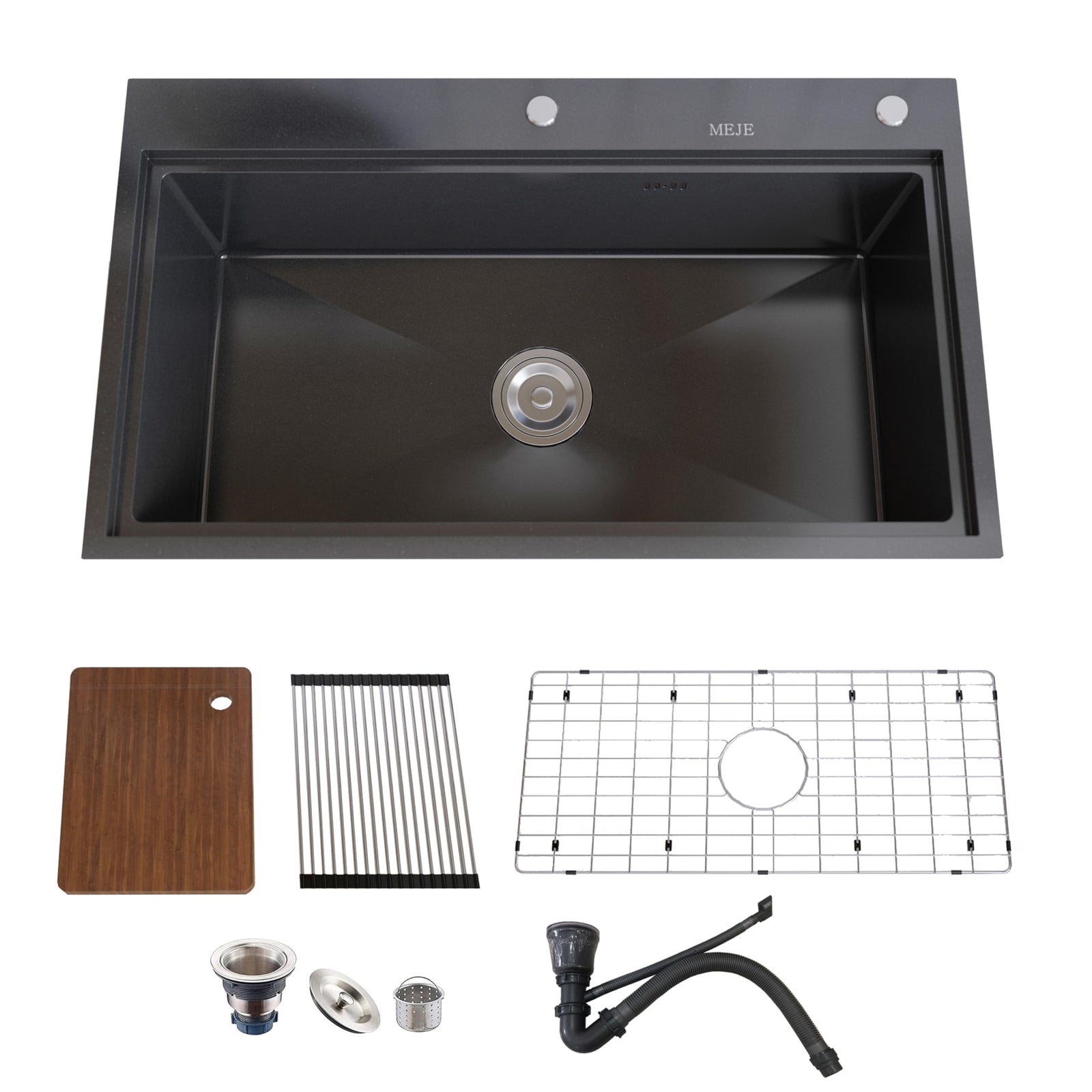 Black Stainless Steel Workstation Kitchen Sink