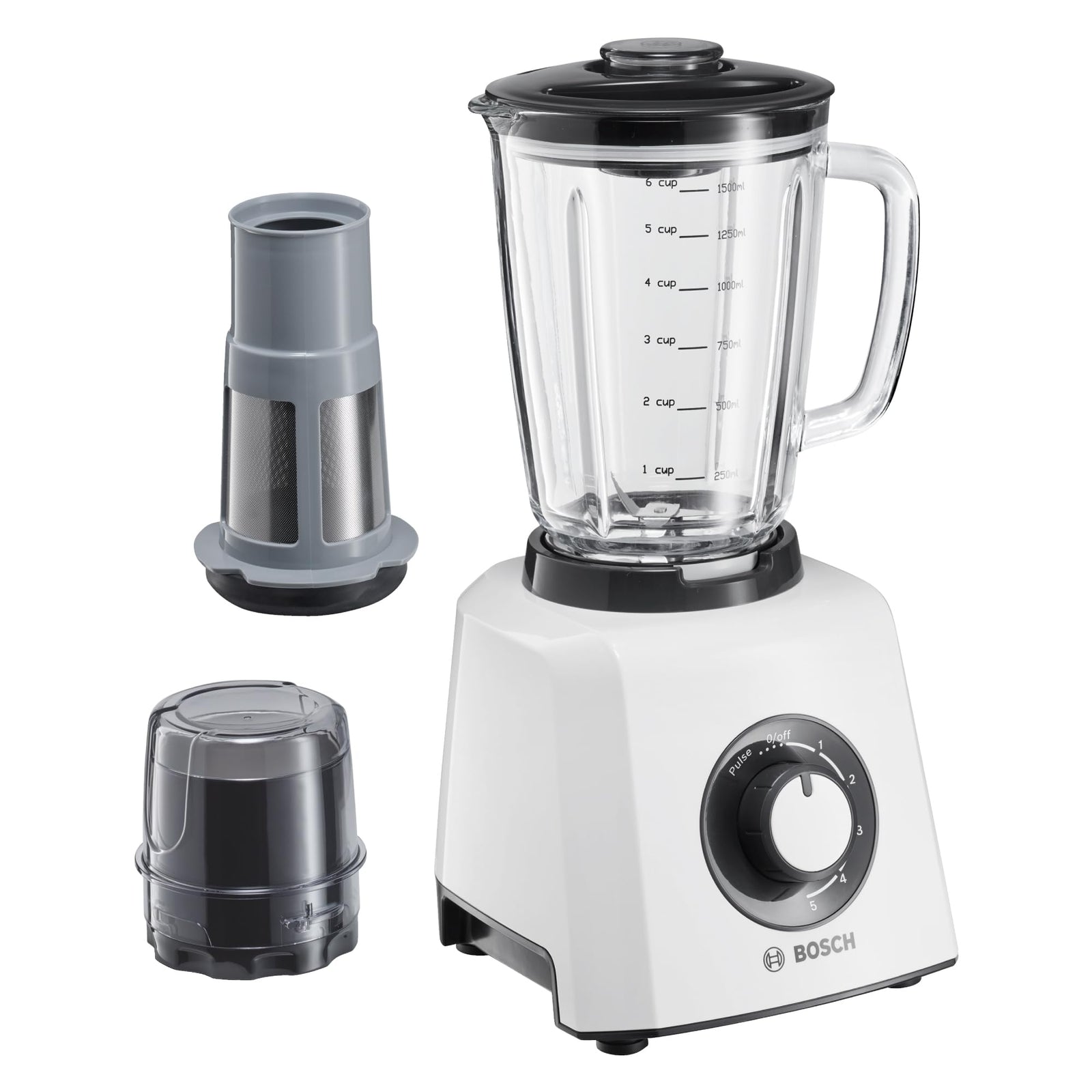 Bosch Blender 600 W Stirring Machine, 1500 ml Food Capacity, with Smoothie Filter and Grinder, German Engineering, Mightymixx