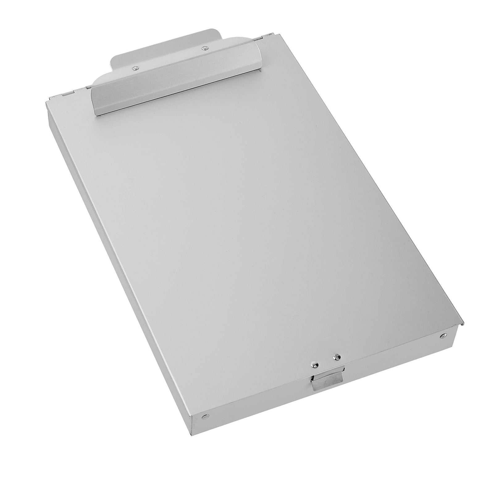 Amazon Basics Metal Clipboard with 2 Compartments and Interior 250 Sheet Paper Storage, 35.78 x 23.39 x 6.6 centimeters, Silver