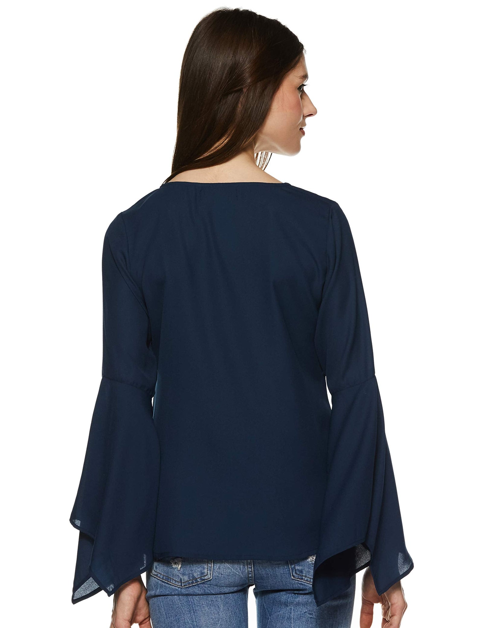 Krave Women's Solid Regular Top.Navy. M