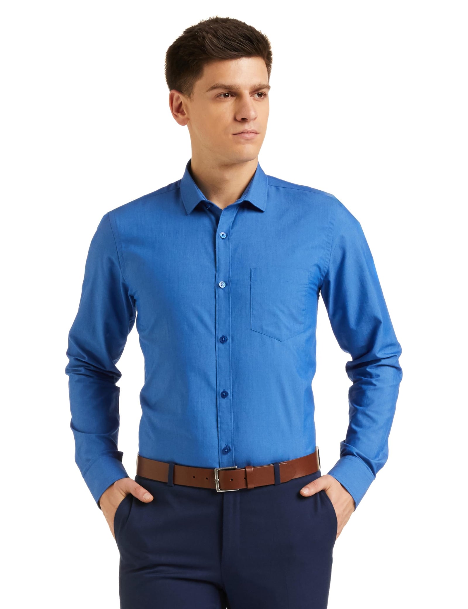 Symbol Men's Solid Regular Fit Full Sleeve Cotton Formal Shirt (AW17MFS229)