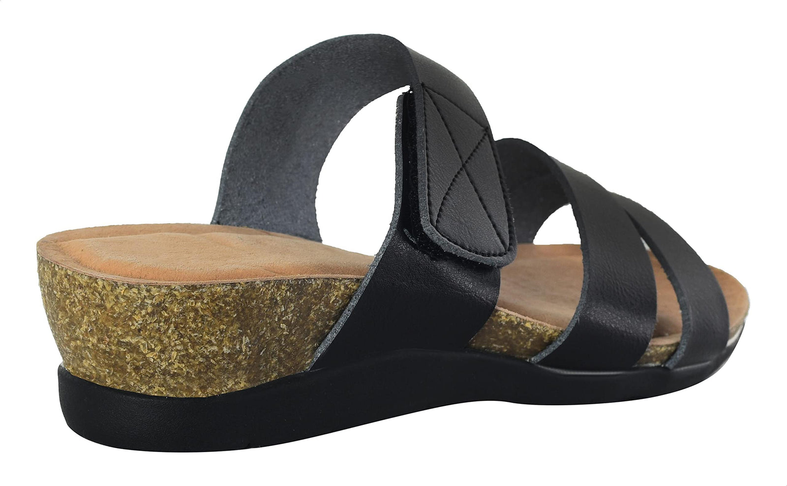 Pixi Faux Leather Velcro Closure Wedge Sandals For Women