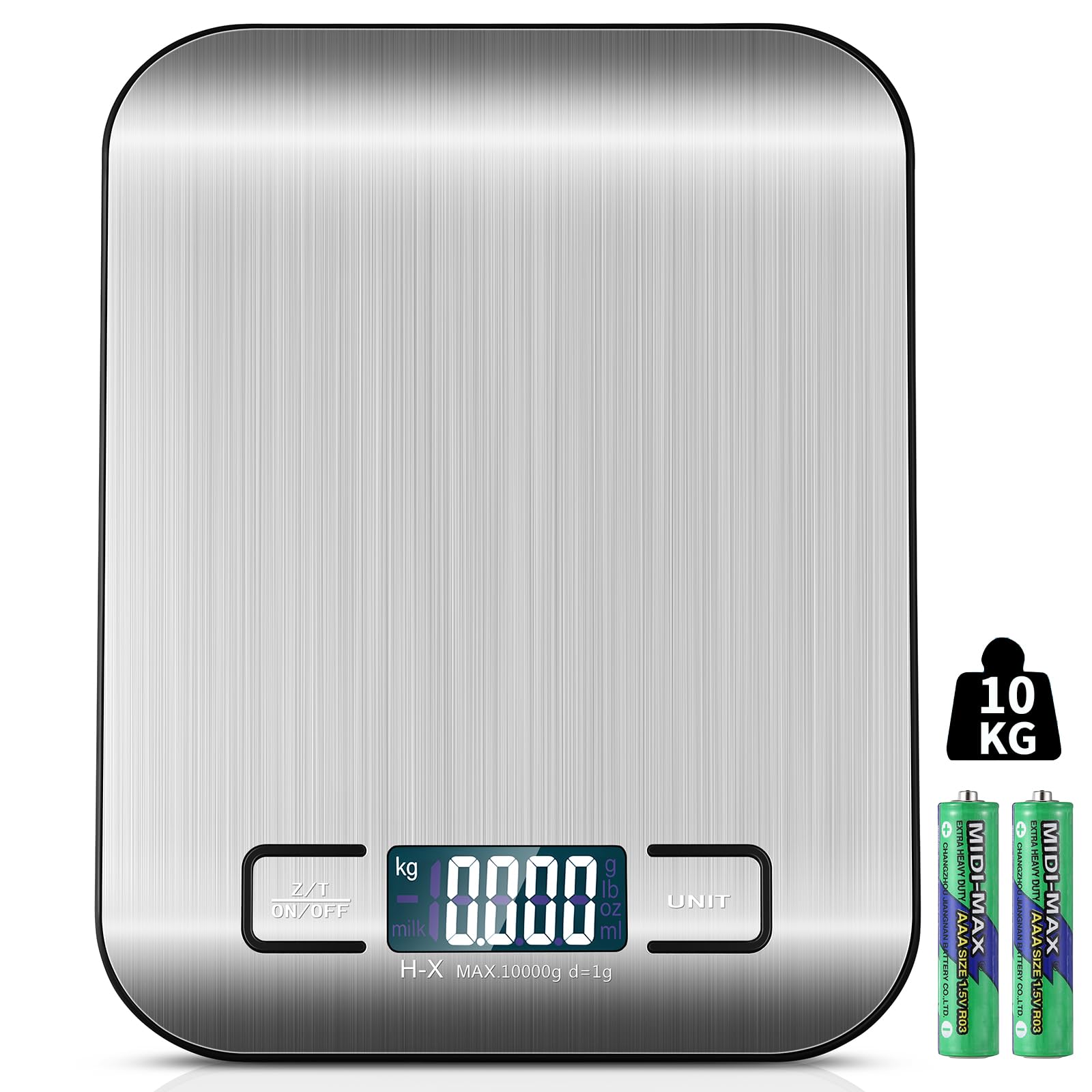 Letron Digital Kitchen Scales 10 kg Kitchen Scales with LCD Display and Tare Function, Kitchen Scales for Baking and Cooking, Measuring Ingredients, Jewellery so on, 1 g